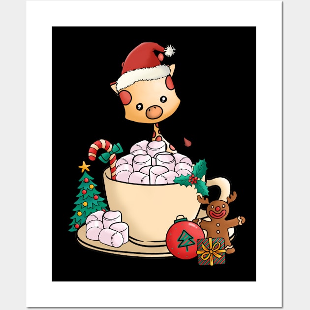 Cute and Lovely Animals with Christmas Vibes Wall Art by Gomqes